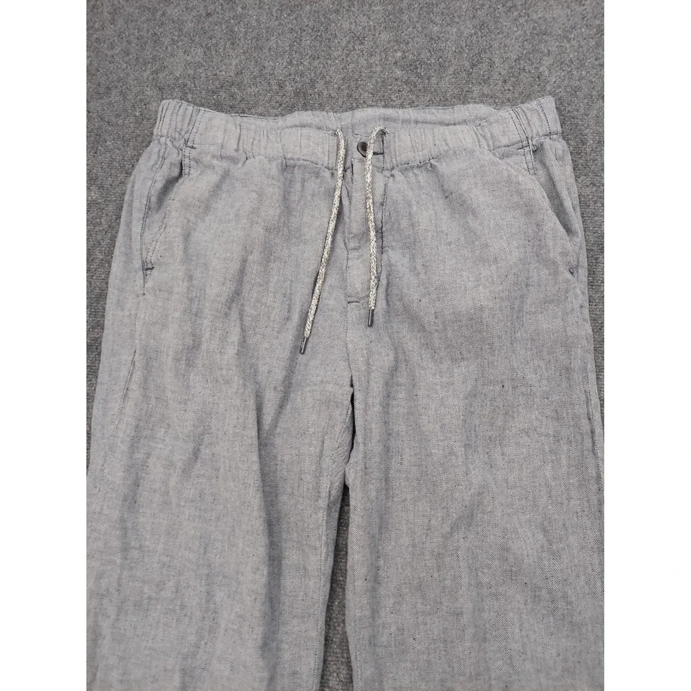 TOMMY BAHAMA Linen Pants Mens 2XL Blue Linen Cotton Stretch Drawstring Beach